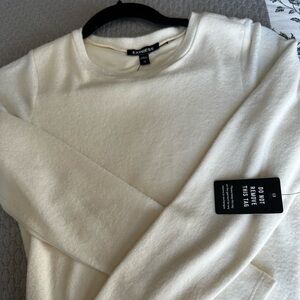 Express Women's Cream Bodycon Sweater Dress